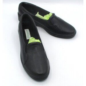 Grasshoppers Womens Retreat Slip-On Shoes 8.5M Black Leather Comfort New Casual